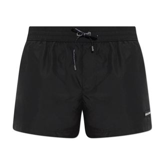 Dolce & Gabbana Badmode, Heren, Zwart, S, Leer, Zwemshorts