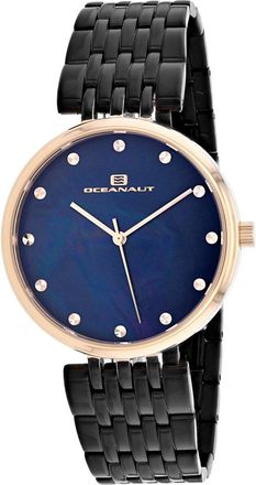 Oceanaut Womens Aerglo Black MOP Round 36mm