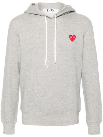 Comme Des Gar&ccedil;ons Sudadera con capucha de algod&oacute;n con coraz&oacute;n rojo de Comme Des Gar&ccedil;ons