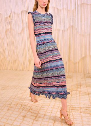 Ulla Johnson Ajak Sleeveless Knit Midi Dres In Azurite