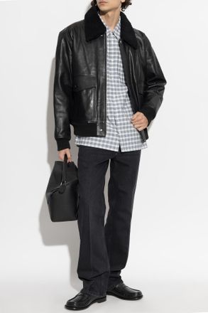 A.P.C. Leather Jacket Charies, Mens, Black