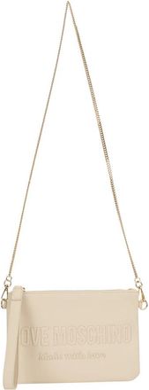 Love Moschino Schoudertas met ketting - Dames - Mini tas - Beige - ONE Size - Polyester - Tassen