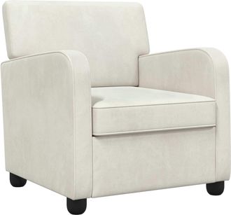 vidaXL Sill&oacute;n Crema Terciopelo Vidaxl