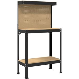 vidaXL Bancos De Trabajo Negro 81 X 41 X 145 Cm Madera De Ingenier&iacute;a Vidaxl