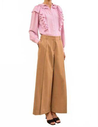 Ulla Johnson Sascha Cropped Trouser In Fawn