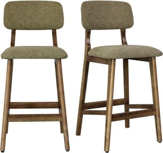 Moloo de bar, Tela verde y madera nogal (x2)