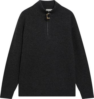 J.W.Anderson Half Zip Jumper - Heren - Coltruien - Grijs - XL - Katoen - Truien & Vesten