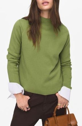 Mango Funnel Neck Sweater in Green at Nordstrom Rack, Size Small