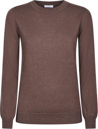 Brunello Cucinelli Girocollo M/L - Dames - Ronde hals truien - Bruin - XS - Truien & Vesten