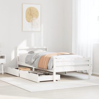 Berkfield Home Bed Frame without Mattress White 100x200 cm Solid Wood Pine