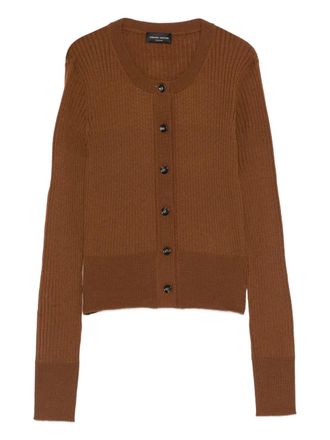 Roberto Collina ribbed-knit cardigan - Marrone