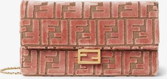 Fendi Borsa a tracolla Wallet On Chain Baguette in velluto jacquard con motivo FF in rilievo - FENDI - gender_Woman