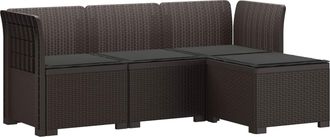 vidaXL Sof&aacute; De Jard&iacute;n Para 4 Personas Con Cojines Y Dise&ntilde;o De Rattan Vidaxl