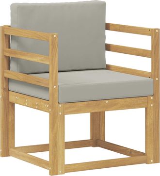 vidaXL Sof&aacute; De Exterior Poli&eacute;ster Blanco Y Gris Claro Vidaxl