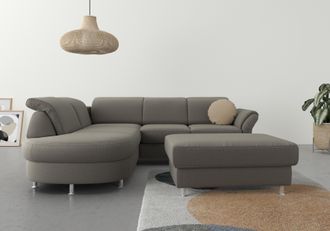 Sit&more Ecksofa »Apulia L-Form« wahlweise Bettfunktion, Bettkasten und Kopf- und Armteilverstellung
