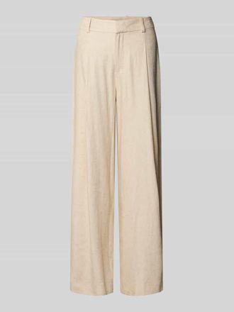 Mos Mosh Wide Leg Pants aus Viskose-Mix mit Biesen Modell MIssa Coleen in Sand Melange, Gr&ouml;&szlig;e 34