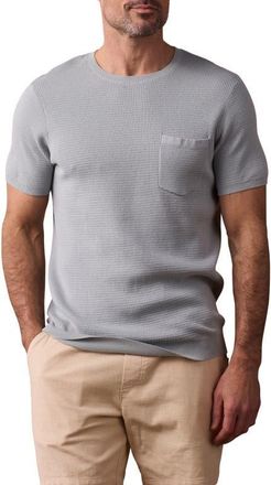 The Normal Brand Waffle Stitch Short Sleeve Sweater in Misty Harbor at Nordstrom, Size X-Large