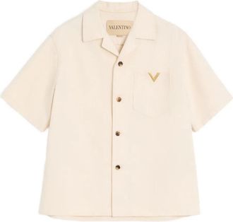 Valentino Garavani Vgold Denim Short Sleeve Shirt