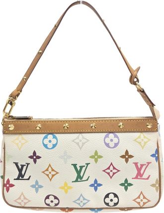 Louis Vuitton Blanc Monogram Multicolore Pochette Pouch (Pre-Owned)