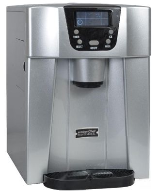 KitchenChef Kitchenchef - M&aacute;quina De Cubitos De Hielo De 140w 12kg / 24h Y Dispensador De Agua Plateado - Hzb12eau - Kitchen Chef