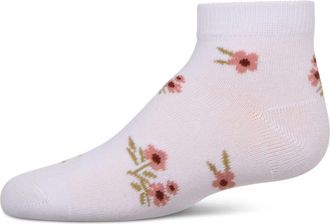 MeMoi Blissful Bloom Anklet Socks in White at Nordstrom, Size 6-12M