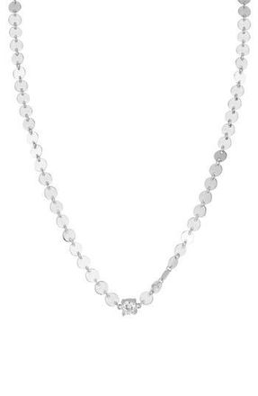 Sphera Milano Rhodium Plated Sterling Silver Cubic Zirconia Disc Link Necklace at Nordstrom Rack
