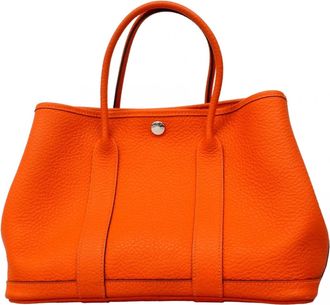 Herm&egrave;s Orange Poppy Country Leather Tote Bag (Pre-Owned)