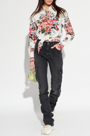 Dolce & Gabbana Shirt With Floral Motif, Womens, White