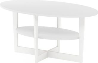 Furinno JAYA Oval Coffee Table, White