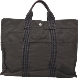 Hermès Herline Grey Canvas Tote Bag (Pre-Owned)