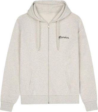 Flaneur Signature Zip-Up Hoodie - Heren - Vesten met rits - Grijs - L - Katoen - Hoodies & sweatvesten