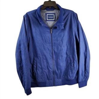 Club Room Mens Water Resistant Bomber Jacket In Blue