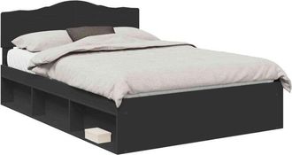 vidaXL Estructura De Cama Negro 150 X 200 Cm Madera De Pino Macizo Vidaxl