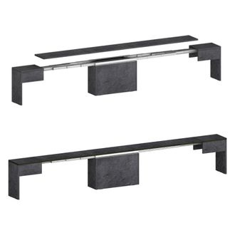 Dmora Dmora - Banco Ubertino, Asiento Para Mesa De Comedor, Banco Individual Extensible, 290x25h45 Cm, Pizarra