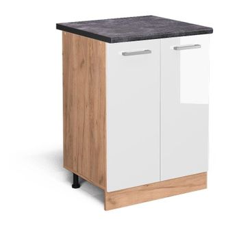 Vicco Mobiletto base cucina R-Line, Bianco lucido, 60 cm, pl Antracite