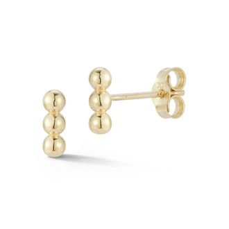 Ember Fine Jewelry 14K Gold Triple Beaded Studs