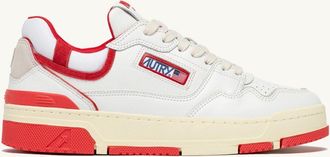 Autry SNEAKERS CLC LOW IN WHITE LEATHER AND RED VIRGIN