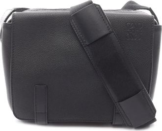 Loewe 2010-2025 XS Grained Calfskin Military Messenger Bag shoulder bag - Black