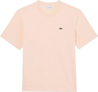 Lacoste Relaxed Fit Zacht Katoenen T-Shirt - Dames - T-shirts - Roze - 4XS - Katoen - Tops
