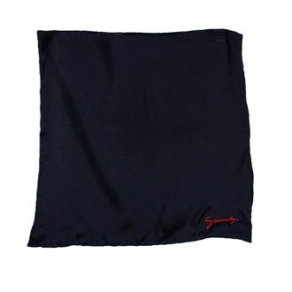 Givenchy Pre-owned Mens black pocket square with embroidery Silk - One Size