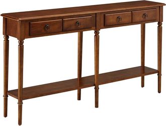 Leick Home Coastal Notions Solid Wood Console Table with Shelf
