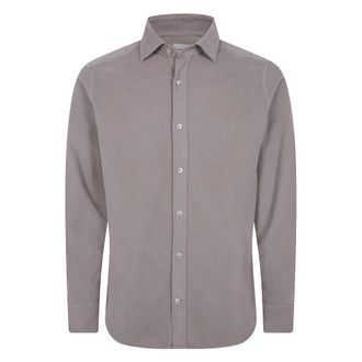 Tintoria Mattei Camisa de terciopelo de canal&eacute; fino - Shirts - Hombre - Gris - 2XL