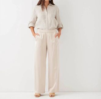 Karen Kane Satin Pull On Pants In Khaki