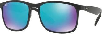 Ray-Ban Chromance Zonnebril - Heren - Zonnebrillen - Zwart - 58 MM - Nylon - Accessoires