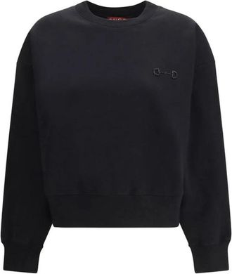 Gucci Katoenen sweatshirt met ronde hals en geribbelde boorden - Dames - Sweatshirts - Zwart - M - Katoen - Hoodies & sweatvesten