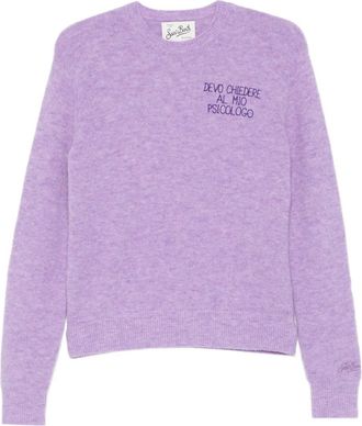 MC2 Saint Barth Wollen trui met borduurwerk - Paars