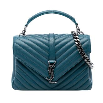Saint Laurent Pre-owned Saint Laurent Medium Quilted Chevron Sheepskin College Satchel Ladies N0YZXBJTSOCR3EDY