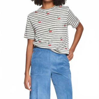 Vilagallo Amalia Lurex T-Shirt In Raya Negro