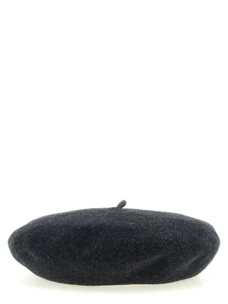 Brunello Cucinelli Monile-Embellished Wool Beret - Anthracite