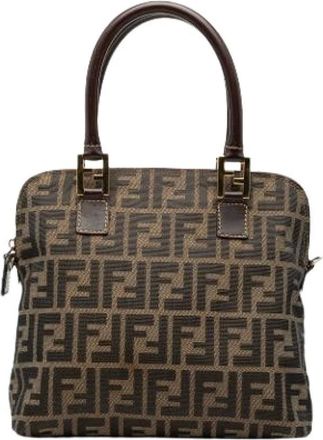 Fendi Pre-owned Handbags, female, Brown, Size: ONE SIZE Pre-owned Canvas Satchel